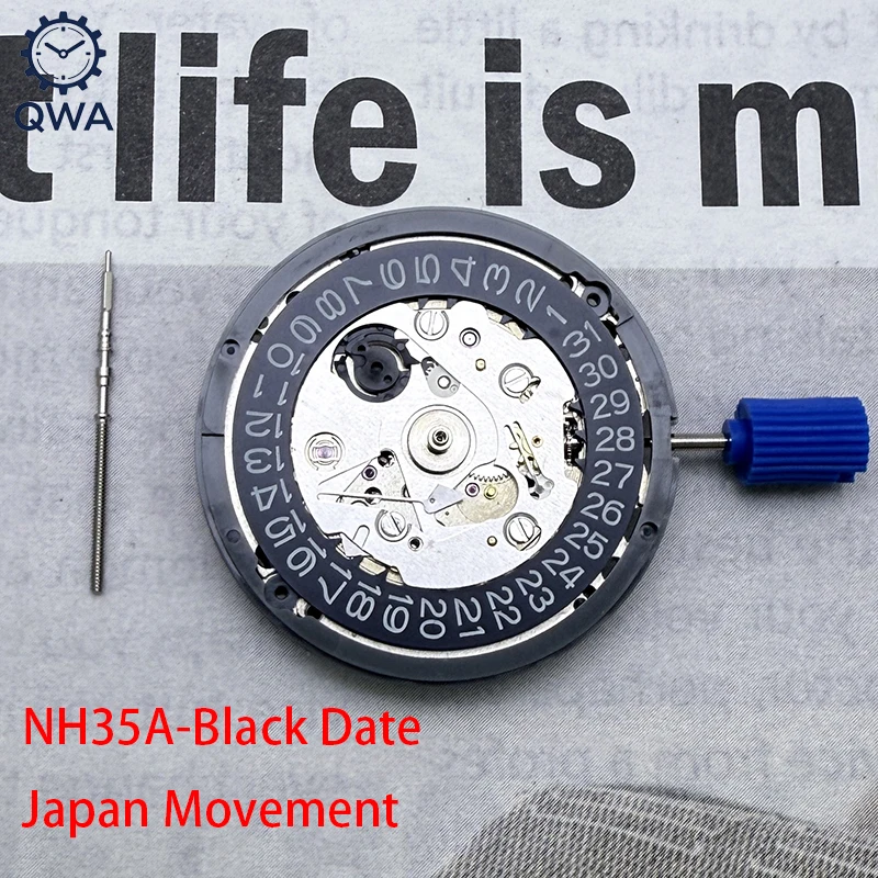 QWA NH35 Automatisches mechanisches Uhrwerk, hohe Genauigkeit, 24 Juwelen, Mod-Uhr, Ersatz NH35A, Datum bei 3:00 Uhr Image