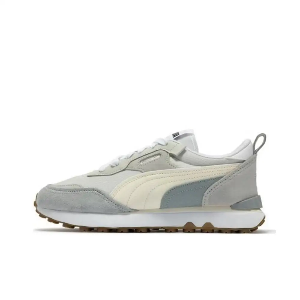 PUMA Rider Future Vintage Leder Casual Low-Top-Sneaker für Männer und Frauen – Weiß/Grau 387672-25 Image