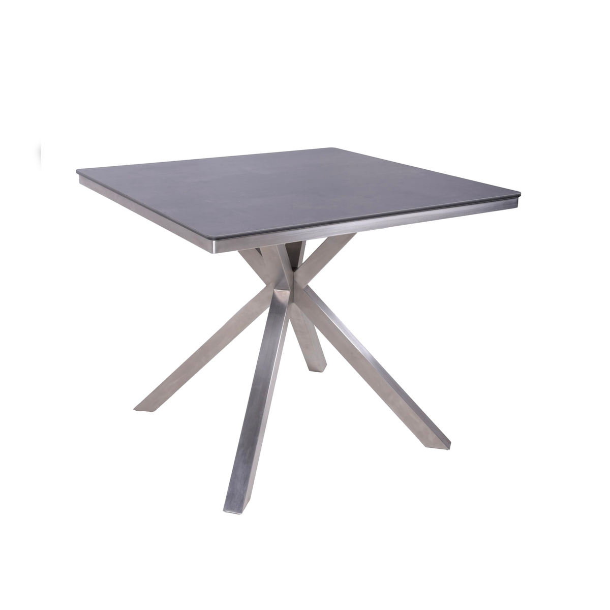 DELUKE Gartentisch ANKE Laminat Dunkelbraun 90x90x75cm Edelstahl | Terrassentisch Wetterfest Outdoor Tisch Image