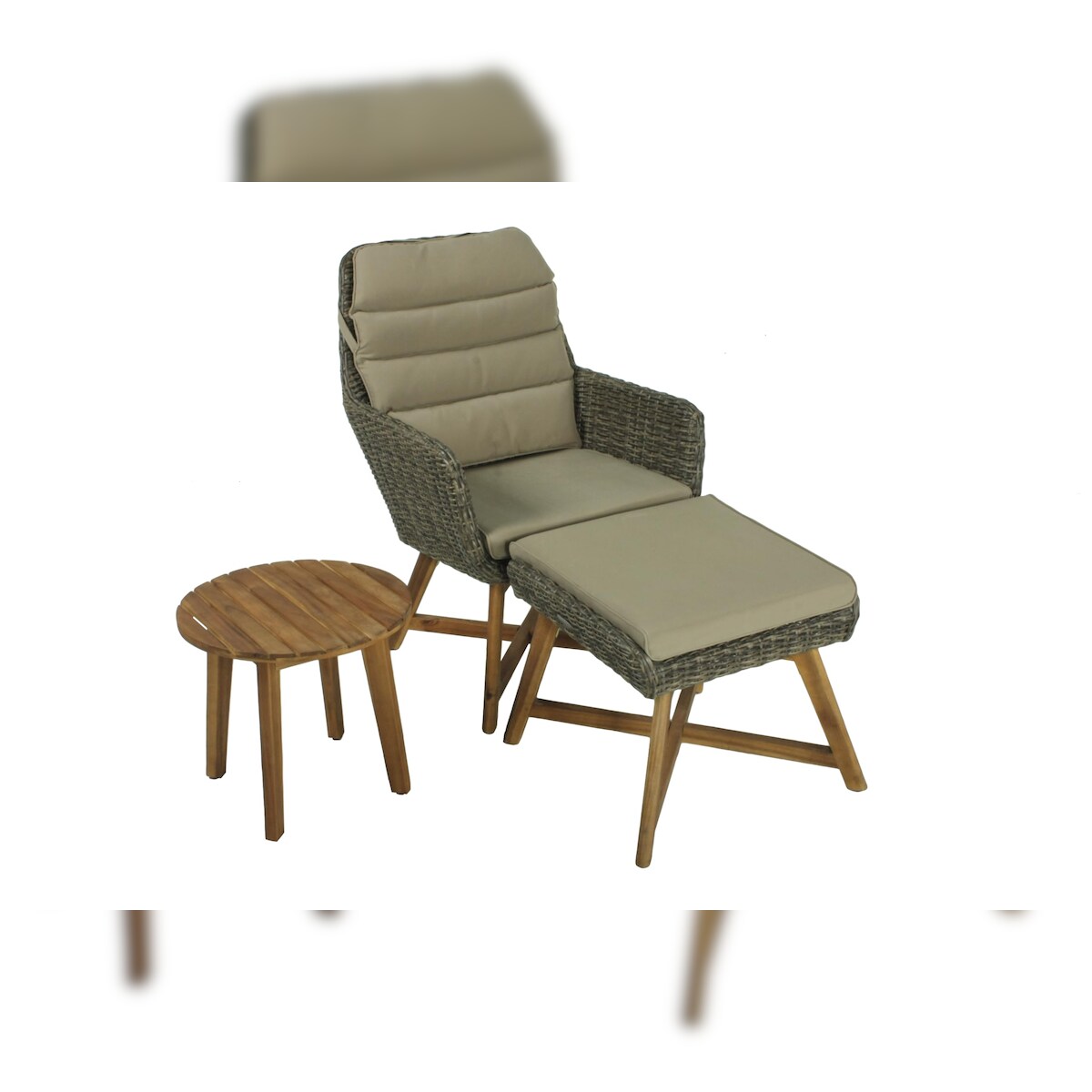 DELUKE Gartenstuhl TOKIO mit Beistelltisch - Akazie, Braun, 85x65x95cm | Gartenstuhl-Set Gartenmöbel Set Garten Loungegruppe