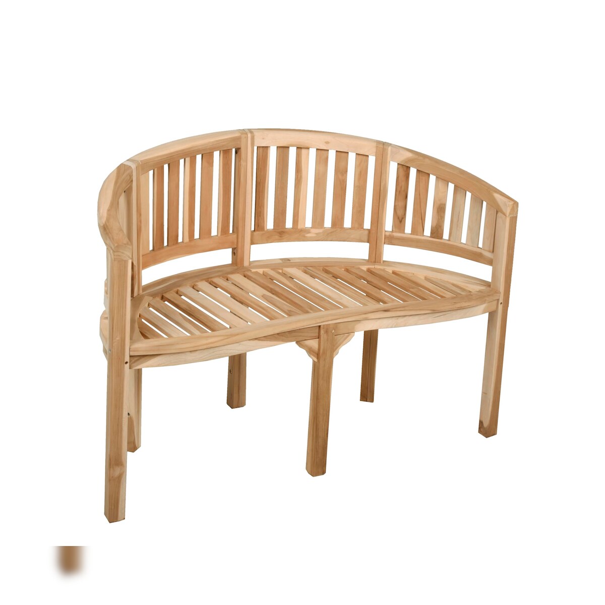 DELUKE Gartenbank MALIN 2-Sitzer - 120cm Breit, Teak, Hellbraun | Terrassenbank Wetterfest Sitzbank Outdoor Bank Image