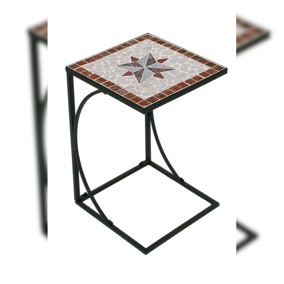 DELUKE Gartentisch TARIK - Stahl, Schwarz, 35x35x53cm | Garten Beistelltisch Wetterfest Outdoor Tisch Image