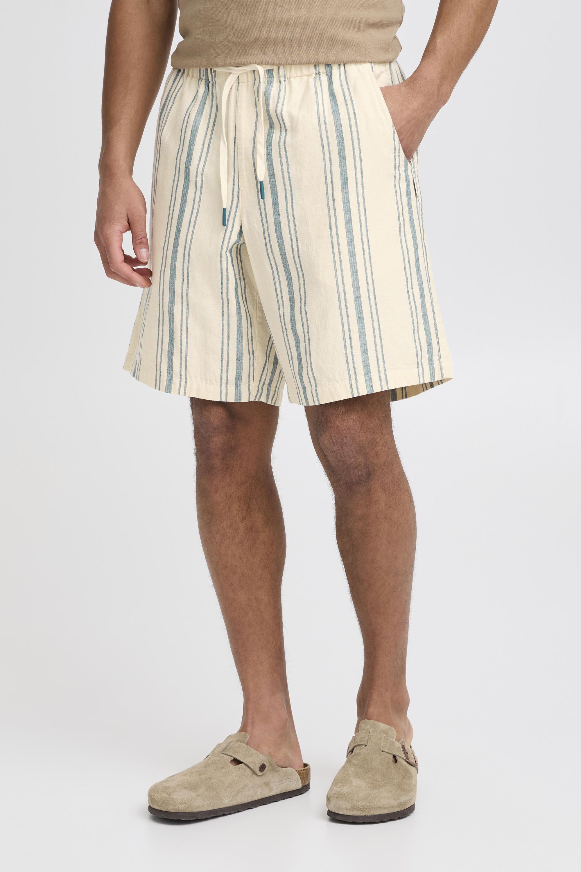 Chinoshorts BLEND "BHMiles", Herren, Gr. XXL, US-Größen, blau (blau ashes), Web, 100% Baumwolle, gestreift, Basic, weit normal, Hosen Chinoshorts, Gemütliche gestreifte Shorts