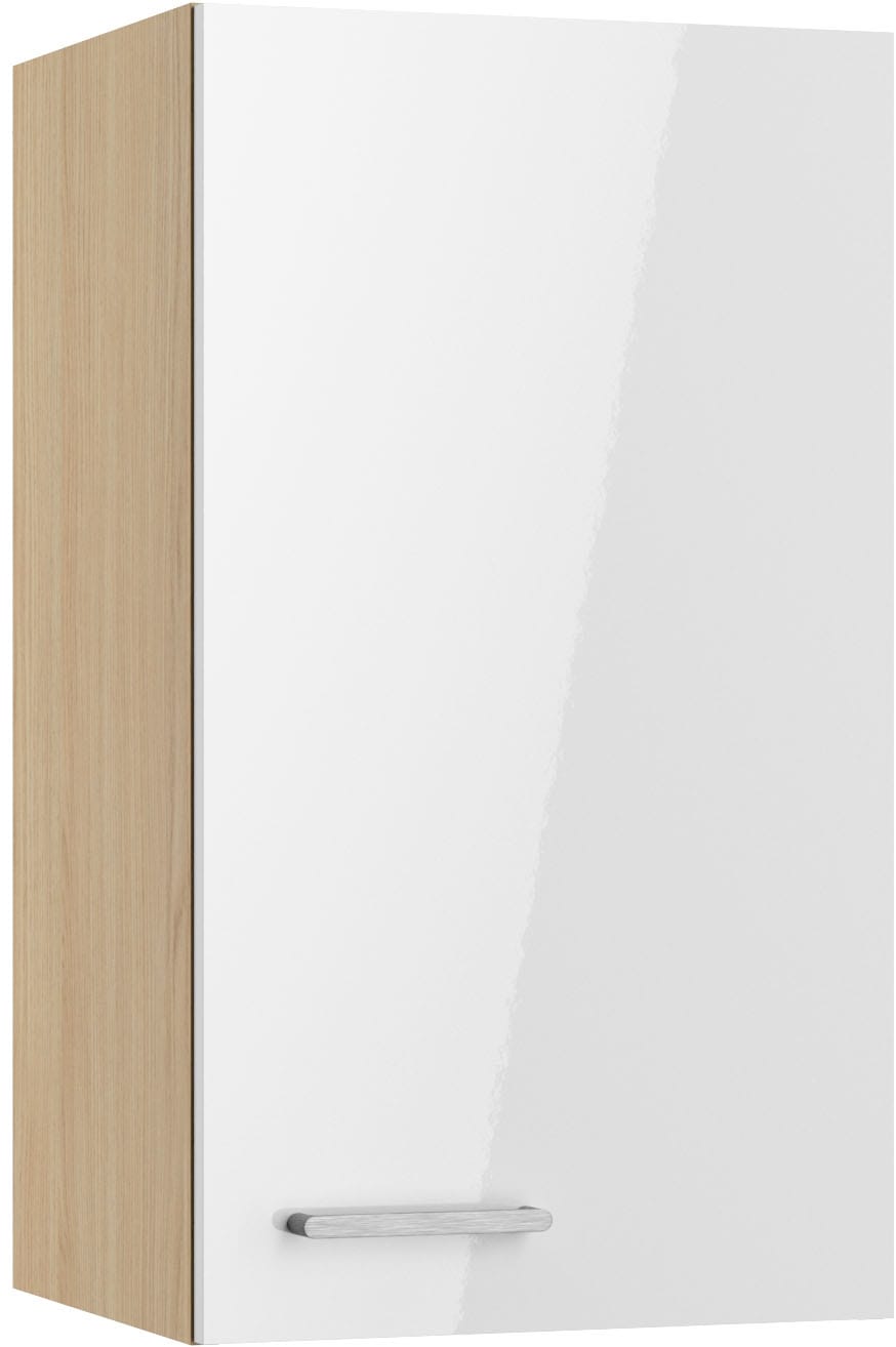 Hängeschrank KOCHSTATION "KS-Lucy", weiß glanz, eiche hell, B:40cm H:70,4cm T:34,6cm, Schränke, Hängeschrank, Breite 40 cm, mit 1 Tür, 2 Einlegeböden, Soft-Close Image