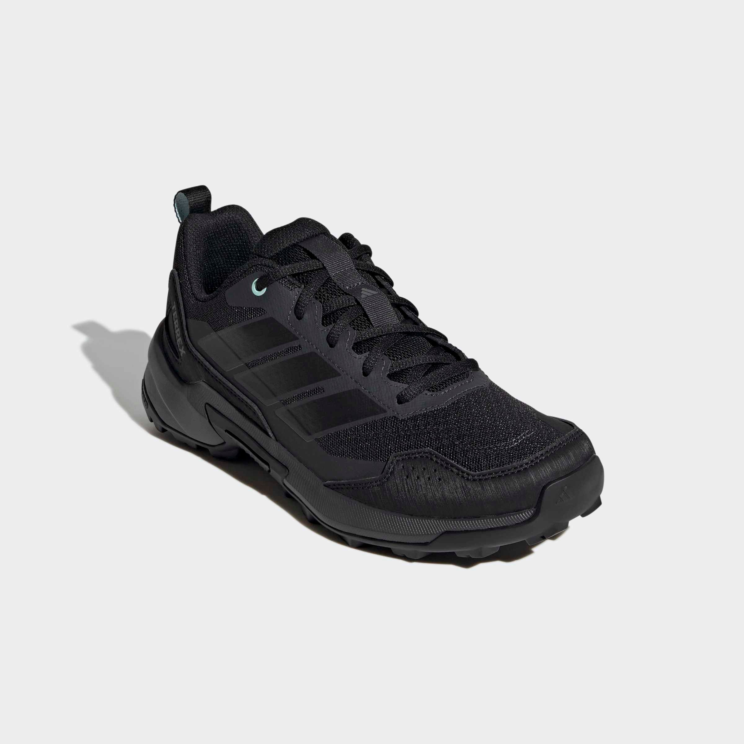 Wanderschuh ADIDAS TERREX "EASTRAIL 3 W", Damen, Gr. 38,5, carbon, core schwarz, semi flash aqua, Synthetik, Textil, Schuhe Wanderschuh
