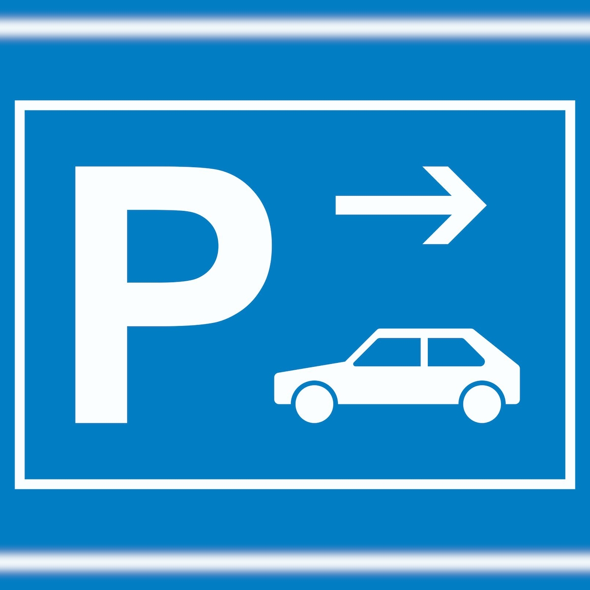 HB-Druck Auto PKW Parkplatz Schild mit Richtungspfeil rechts waagerecht A2 (420x594mm) Image
