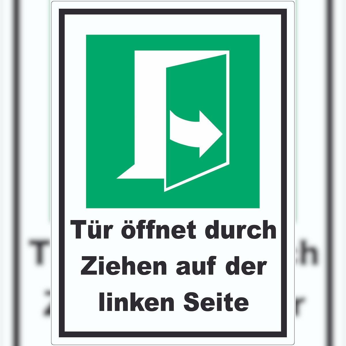 HB-Druck Tür öffnet durch Ziehen auf der linken Seite Aufkleber A5 (148x210mm) Image