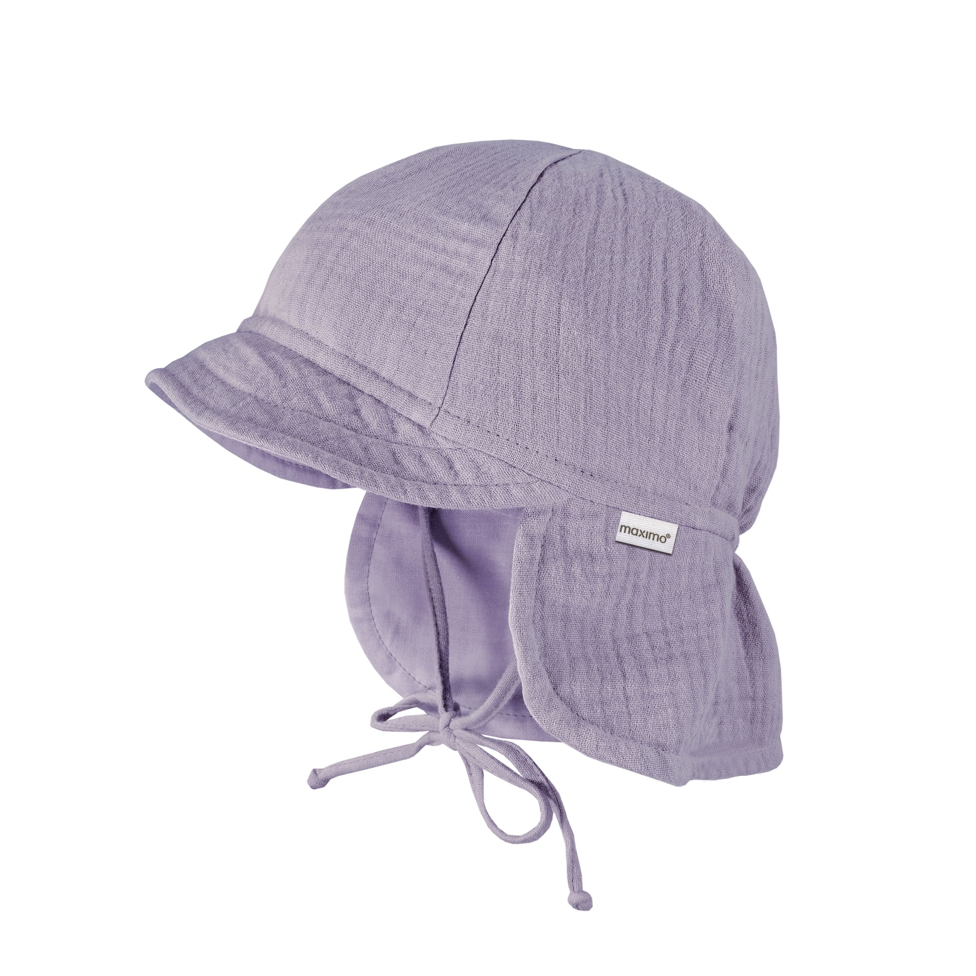 Schirmmütze MAXIMO, Jungen, Gr. 49, lila, Web, Baumwolle, unifarben, Mützen, Musselin, Nackenschutz, Bindeband, Unisex, UV-Schutz Image