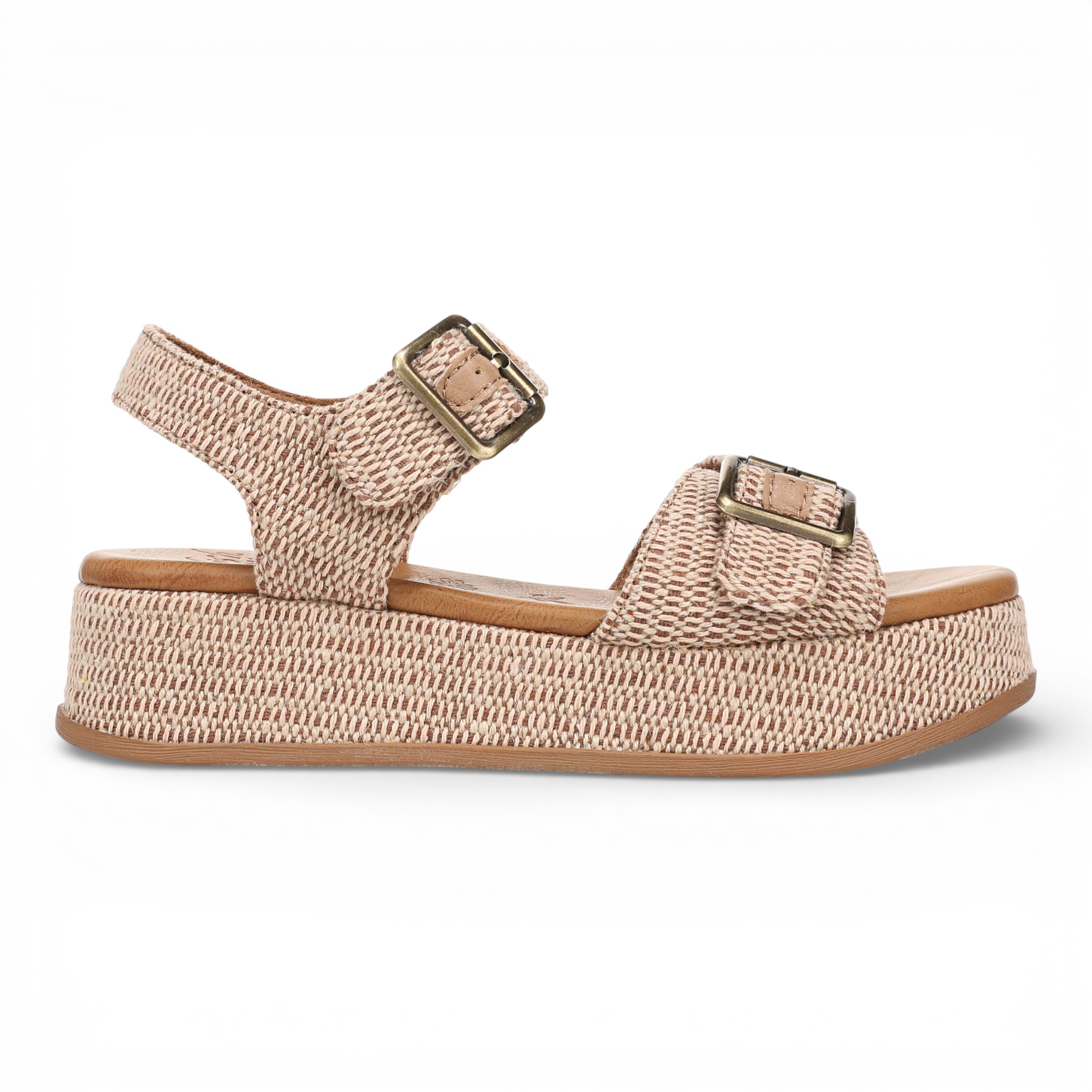 Blowfish Malibu Damen-Beige Kunstleder-Plattformsandalen – Magisch