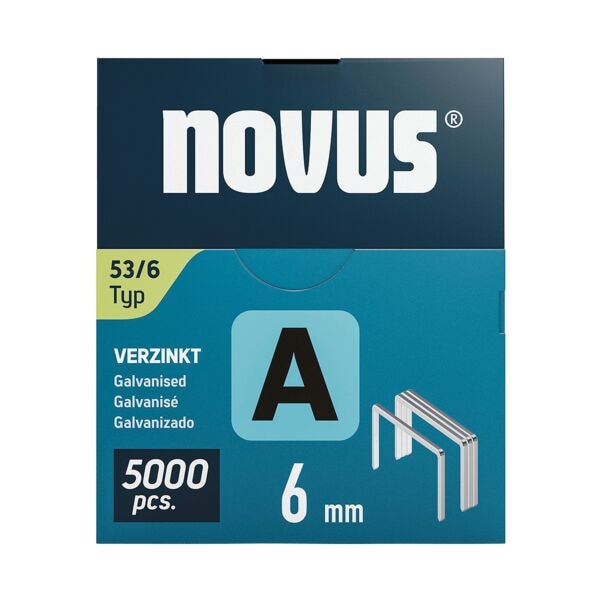 Novus Heftklammern Feindrahtklammer A Typ 53 6 mm 5000 Stück silber Image