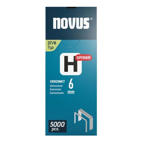Novus Heftklammern Feindrahtklammer H Typ 37 6 mm 5000 Stück silber Image