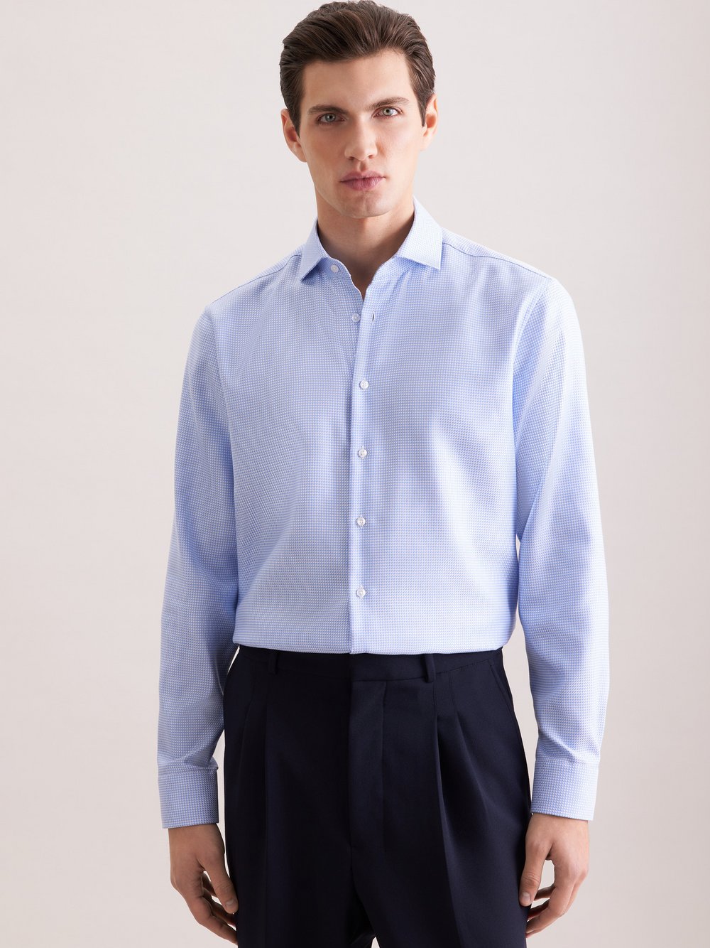 Seidensticker Business Hemd Herren Comfort Fit Baumwolle blau, 44 Image