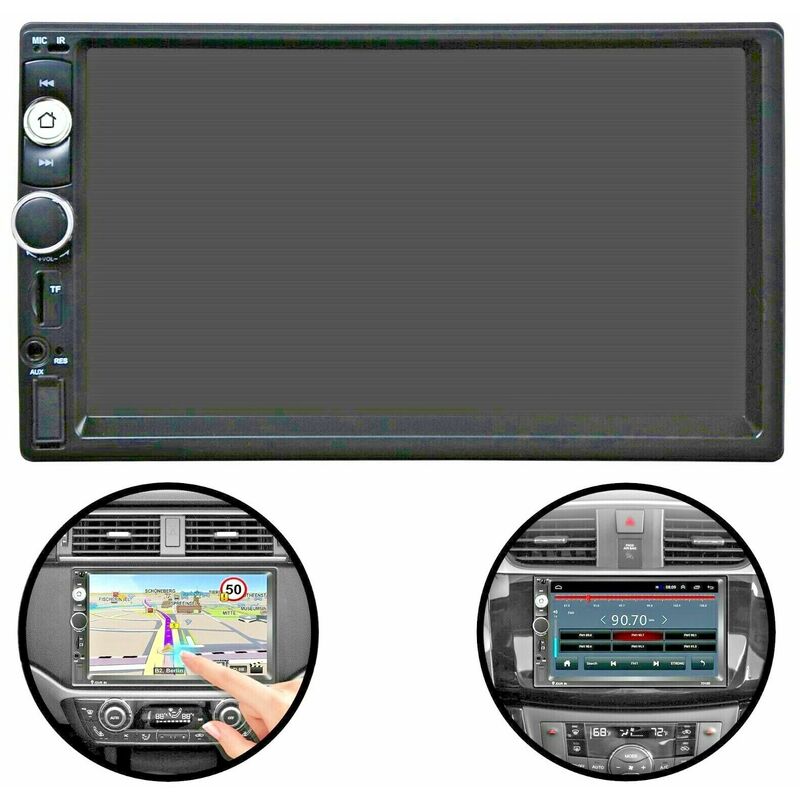 7' Autoradio 2 Din Touch Screen Stereo Bluetooth Aux Usb Fm Tf Ec-7020