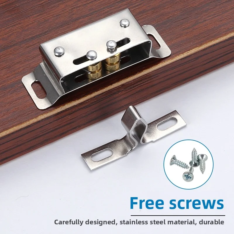 5/10 Sets Edelstahl Magnetverschluss für Schranktüren, Unsichtbarer Druckverschluss, Hardware-Zubehör Image