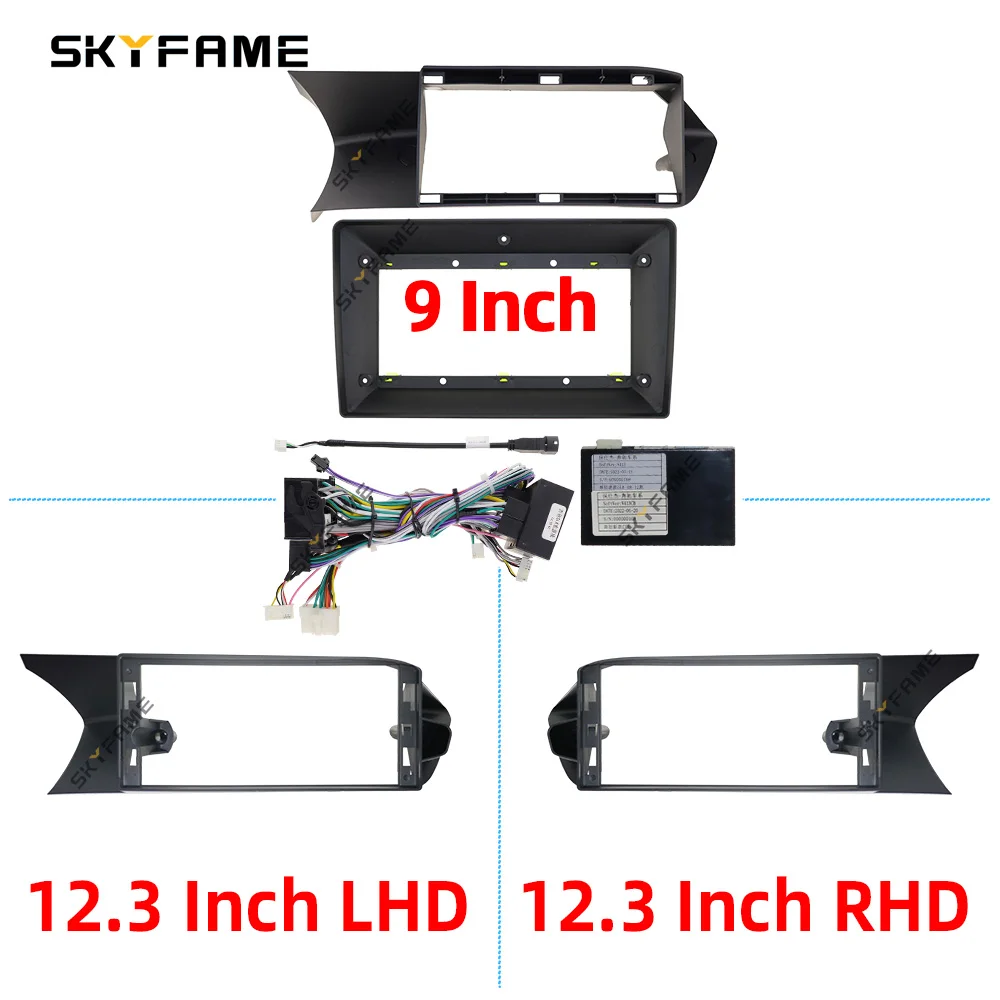 SKYFAME 9/12,3 Zoll Auto Rahmen Fascia Adapter Canbus Box Android Radio Dash Fitting Panel Kit Für Benz C Klasse c180 C300 W204 Image