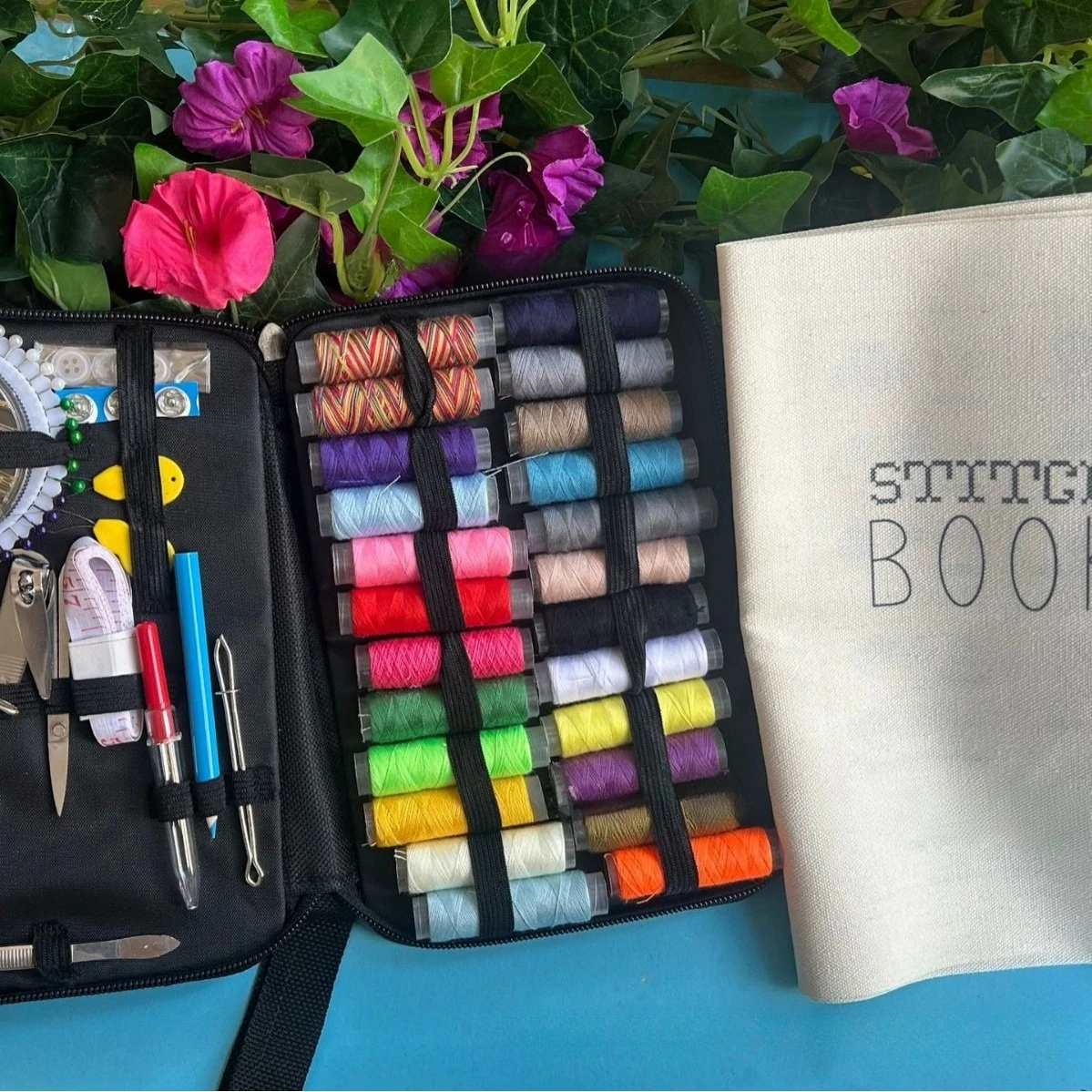 DIY-Stickerei-Stichbuch für Anfänger. Handnähführer mit Kreuzstichmustern, Handarbeiten, Tutorial und Sampler-Vorlagen Image