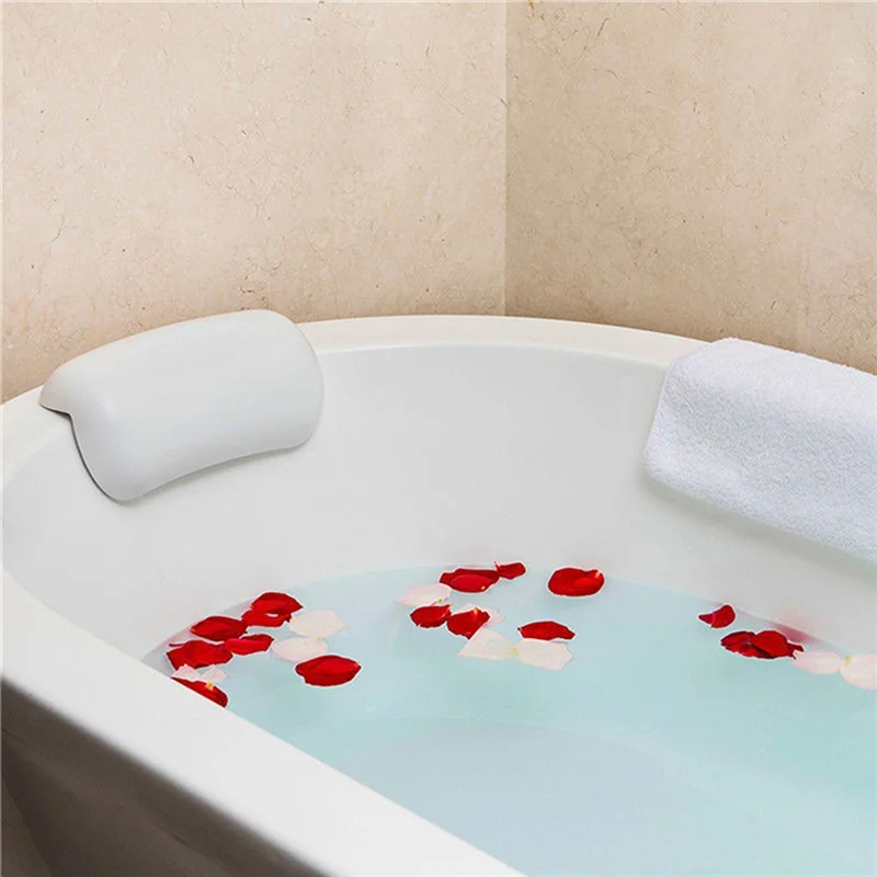 Exquisite-SPA Badekissen, rutschfeste Badewannen-Kopfstütze, weiche, wasserdichte Badekissen mit Saugnäpfen, Bade-Nackenkissen Image