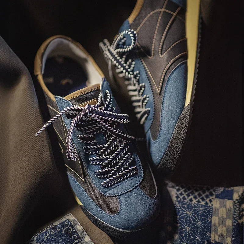 Maden Neue Vintage Denim Patchwork männer Sommer Training Schuhe Atmungsaktive Casual Jogging Sportliche Schuhe Laufen Trendy Straße Schuhe