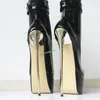 Schwarz Metall Ferse Plattform Stiefel Hohe Ankle Gürtel Spike High Heel Schuhe Solide Sexy Frauen Schuhe Neue Zapatos Para Mujere