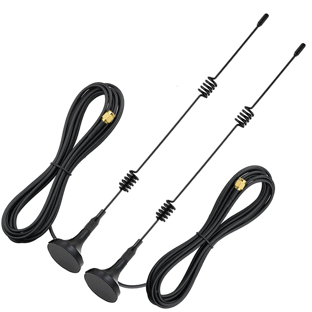 2PCS 2,4 GHz 5,8 GHz Dual Band WIFI Antenne 7dBi Magnetische Basis RP SMA Stecker mit 3M Verlängerung Kabel GR174 für Wifi Router Modem Image
