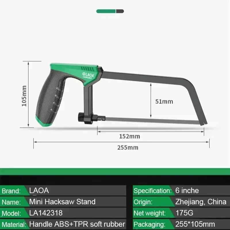 Bügelsäge 6 Zoll 12 Zoll Rahmen Kleine Bügelsäge Haushalt Kleine Handheld Holzbearbeitung Handsäge Schneiden Image