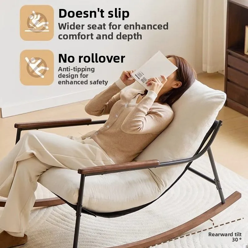 Fauler Schaukelstuhl, Liegestuhl, Freizeitstuhl, einzelner bequemer Schaukelstuhl für Zuhause Image