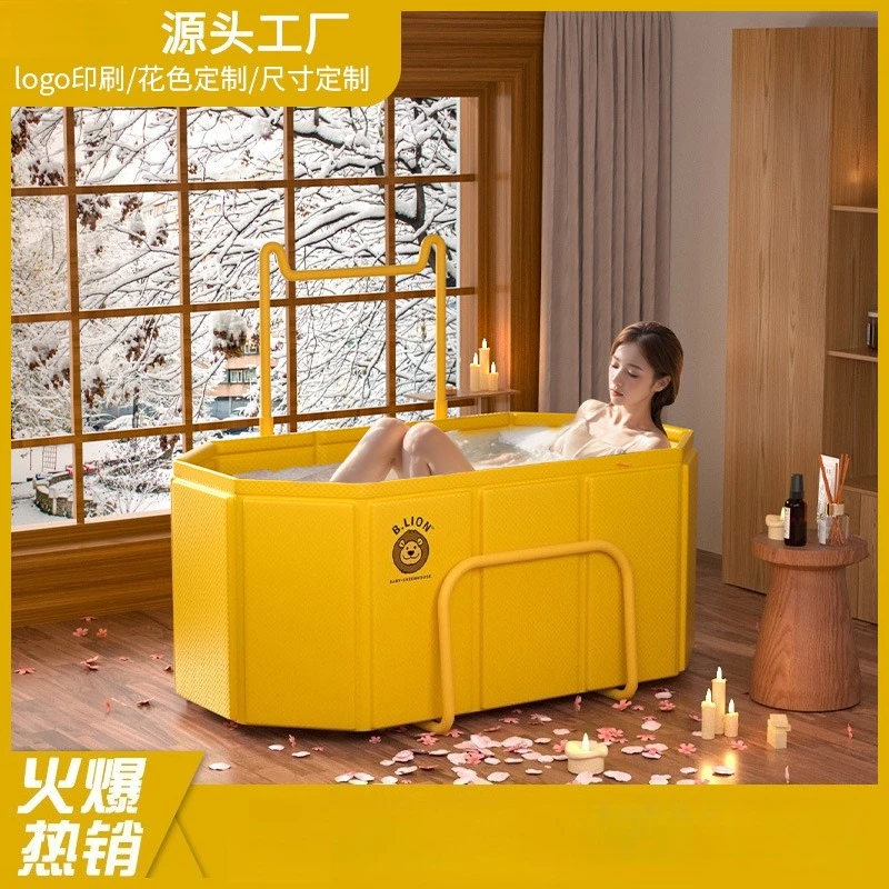 Faltbare Badewanne mit Handtuchhalter, Winter-Ganzkörper-Badewanne