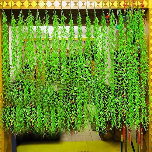 20 künstliche Weidenzweige, künstliche Hängepflanzen, Girlande aus Kunststoffblättern für Wand, Decke, Balkon, Innen- und Außendekoration Image