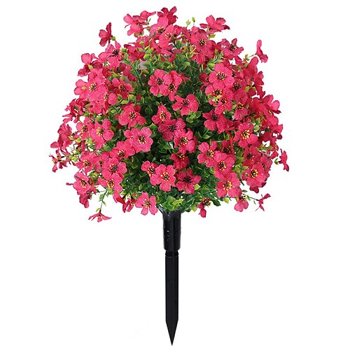 24 Zoll lange künstliche Blumenstecker für den Außenbereich, violette Buchsbaumkugeln, mehrfarbige Gartenstecker für Garten und Rasen, farbechter, robuster Kunststoff, ganzjährige Dekoration Image