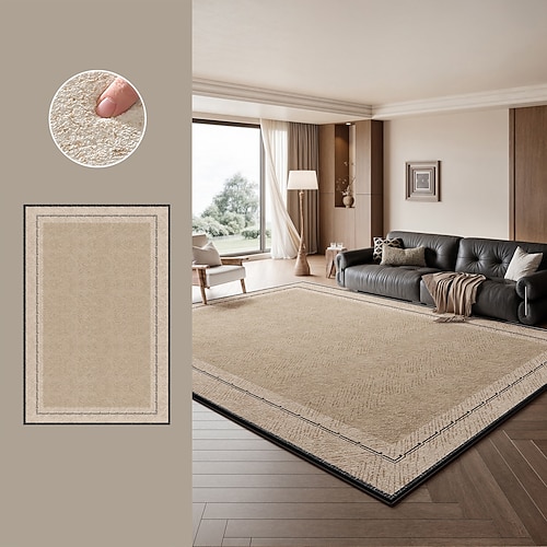 Vintage-Stil, strapazierfähiger Wohnzimmerteppich, antiker Look, Schlafzimmer-Sofamatte, großflächig, waschbar, leicht zu reinigen Image