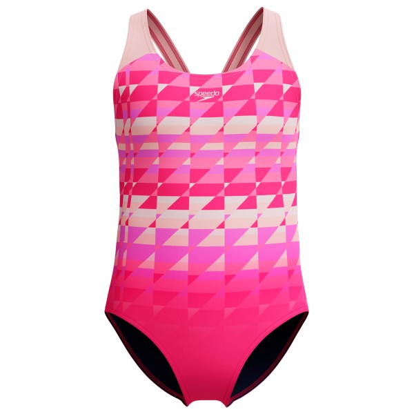 Speedo - Kid's Digital Placement Spliceashback - Badeanzug Gr 128 rosa