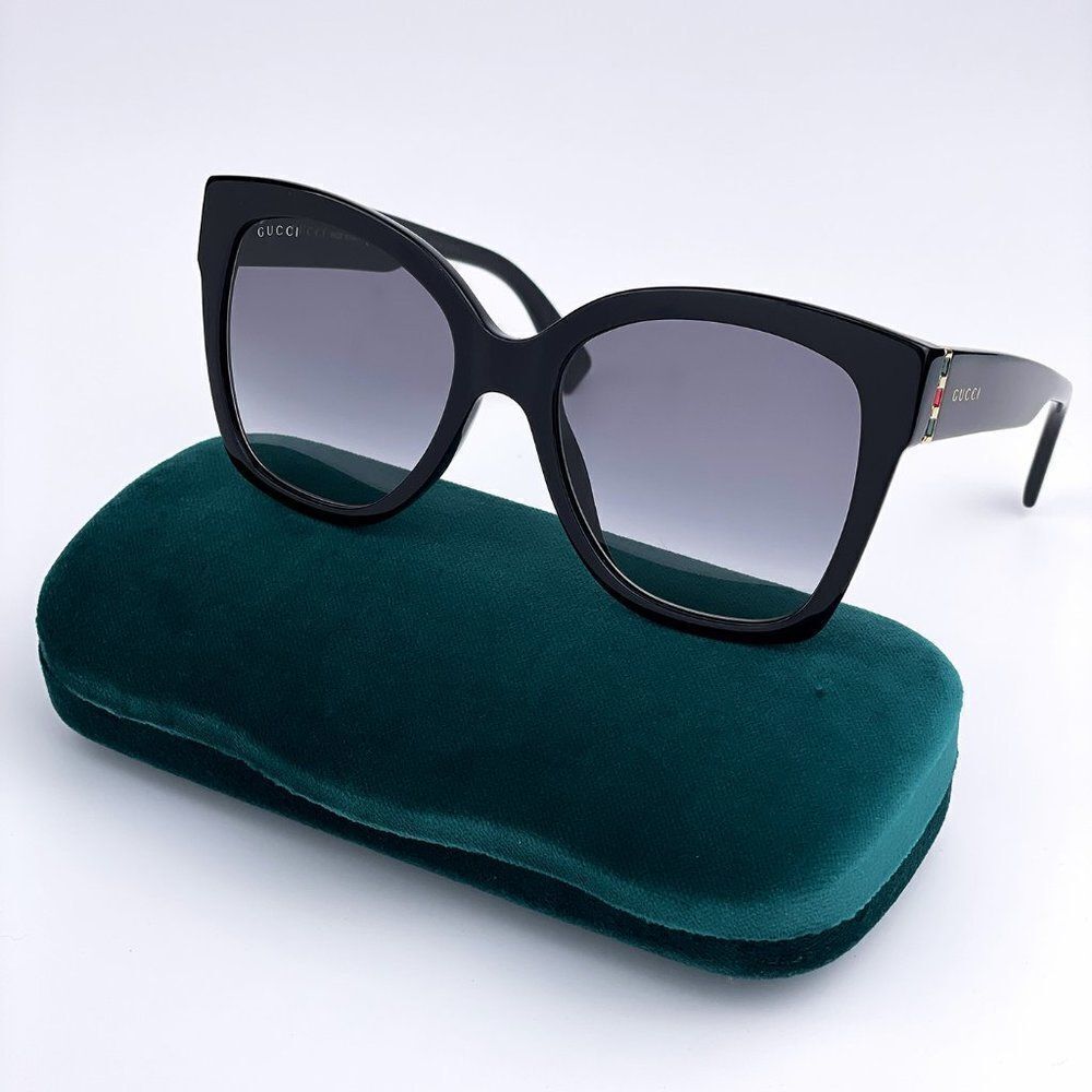 Gucci Accessories | Brand Newgucci Gg0459s 001 Grey Gradient Sunglasses | Color: Black/Gold | Size: 54/19/145
