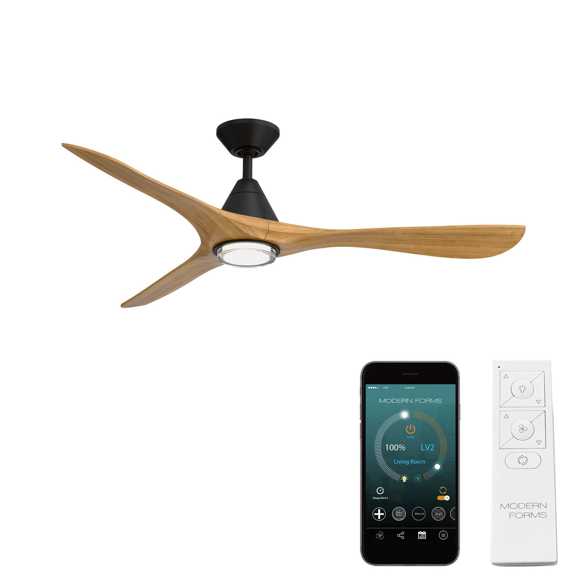 Modern Forms Carve 60 Inch Ceiling Fan with Light Kit - FR-D2504-60L-MB/HO