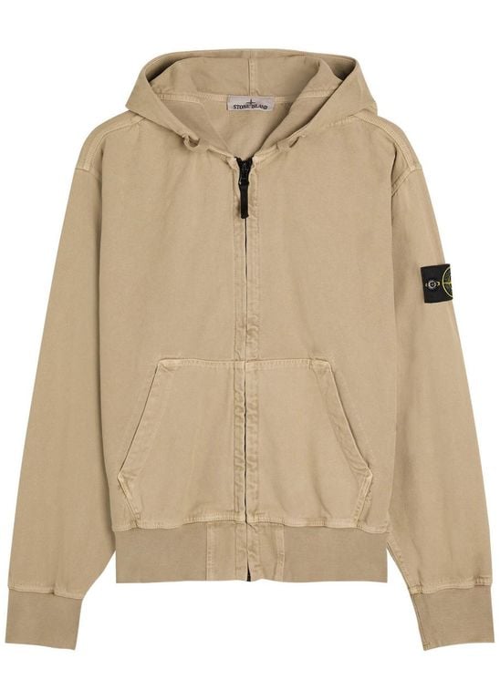 Hooded Canvas Work Jacket - Natural - Stone Island Sweats