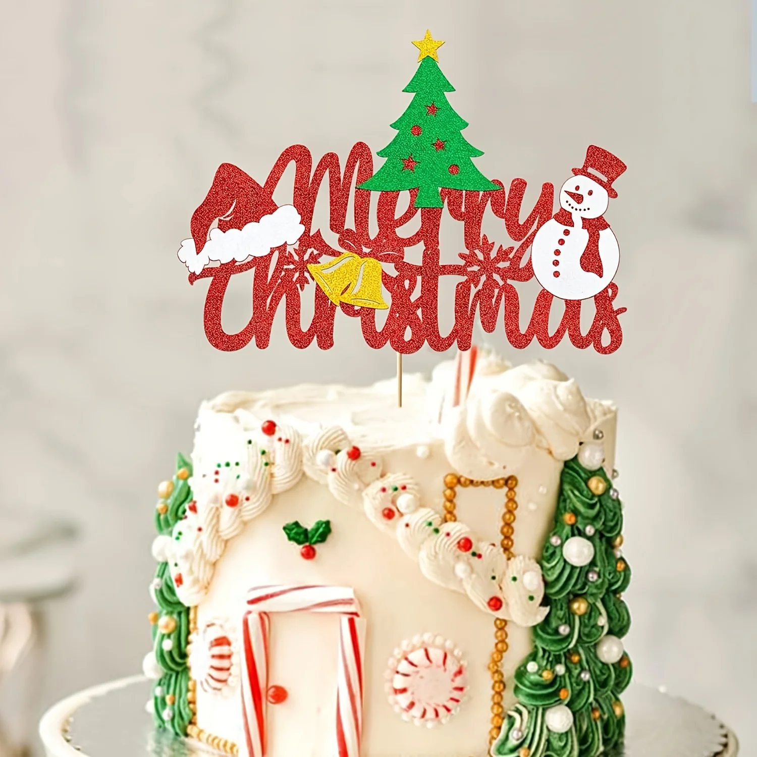 Frohe Weihnachten Kuchen Topper Weihnachten Hut Baum Schneemann Glocke Dekoration Cupcake Topper Party Kuchen Dessert Backen Liefert Diy Image