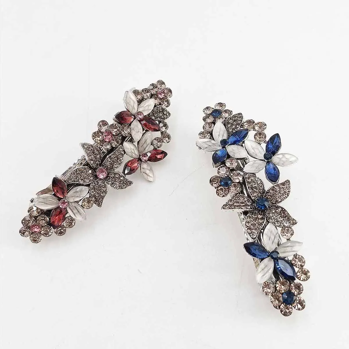 Neue Retro Legierung Haar Kristall Perlen Strass Blumen Metall Kopfschmuck Elegante Haar Schmuck Zubehör Für Frauen Image