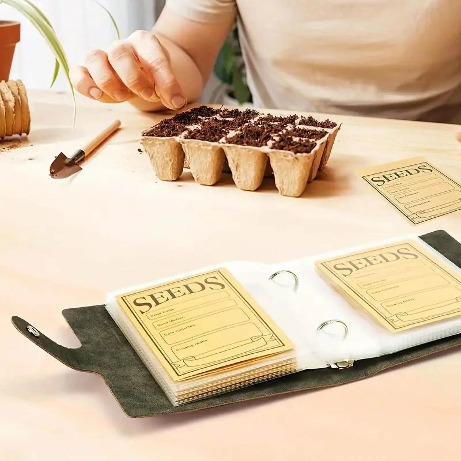 Samen-Organizer-Ordner, 50 Stück wiederverschließbare Samenumschläge und Aufbewahrungstaschen, 8,9 x 12,7 cm, durchsichtige Hüllen, Samensparer für Gartenliebhaber Image