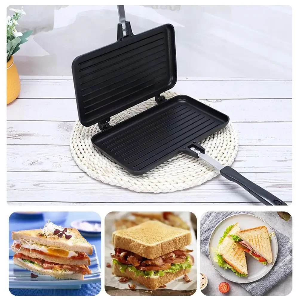 Doppelseitige Bratpfanne Antihaft-Sandwich maschine Waffel pfannkuchen Snack Bratpfanne Brot Grill platte Küche Kochute nsilien Image