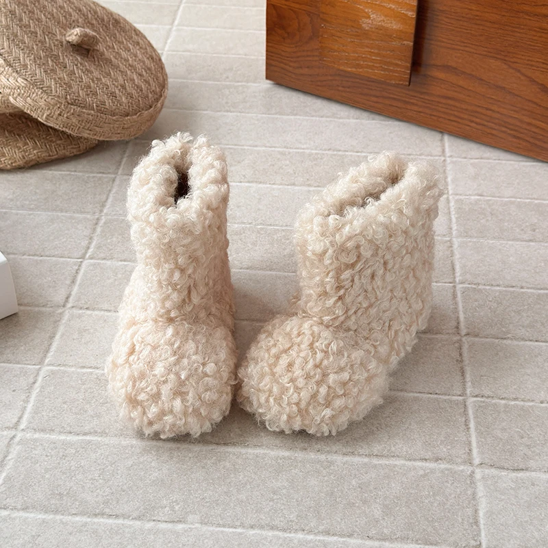 Anti-Rutsch-Kinderschuhe, Schneestiefel, 2025, Winter, neues Mädchen, Freizeitschuh, einfache Prinzessin, kurzer Stiefel, warme Baumwollstiefel, Kinder-Stiefeletten