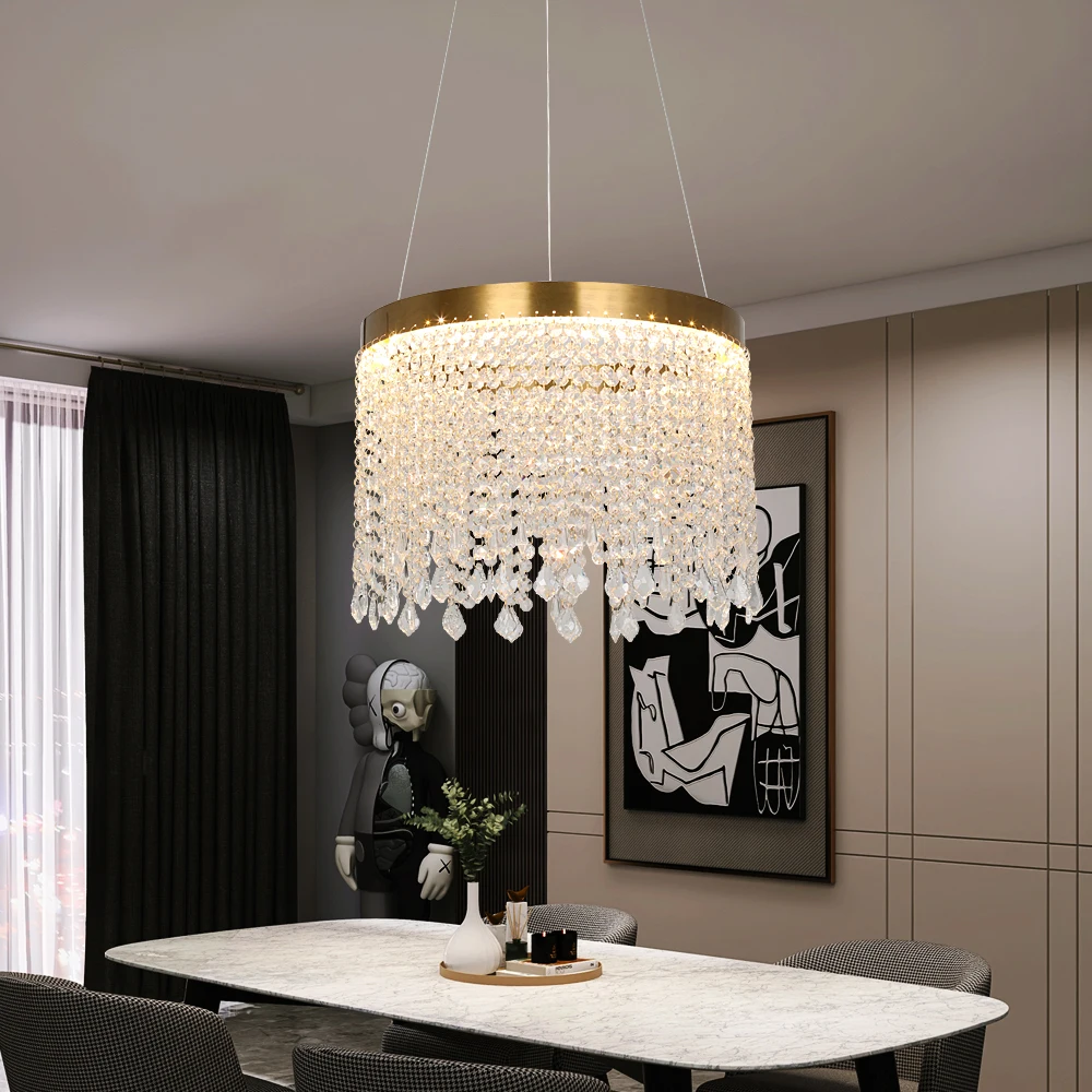 Moderne Anhänger Licht Led Kristall Kronleuchter Küche Insel Hängen Decke Lampe Wohnzimmer Schlafzimmer Retro Luxus Plafon Hause Dekorieren