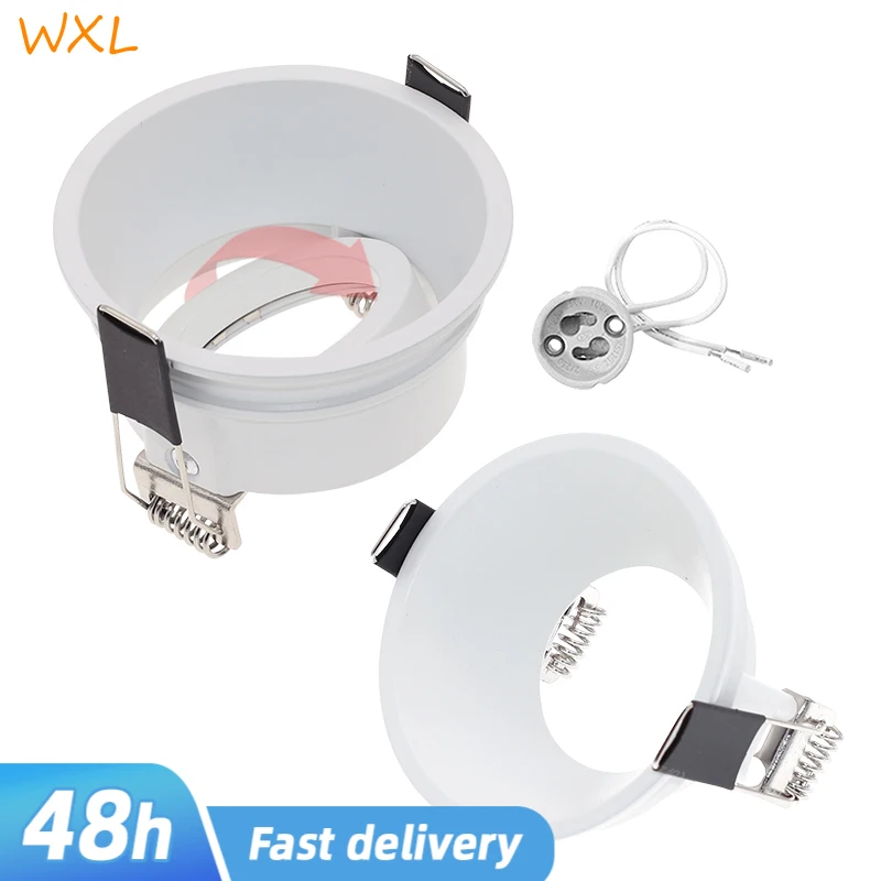 Rundes GU10-Ersatzset für Einbau-Downlight, schwarz, MR16, Montage, Deckenstrahler, Rahmen, GU5,3, Lampenfassung, Halter