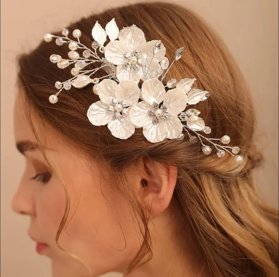 Perle Strass Hochzeit Haarkämme Haarschmuck für Frauen Accessoires Haarschmuck Schmuck Braut Kopfschmuck Image