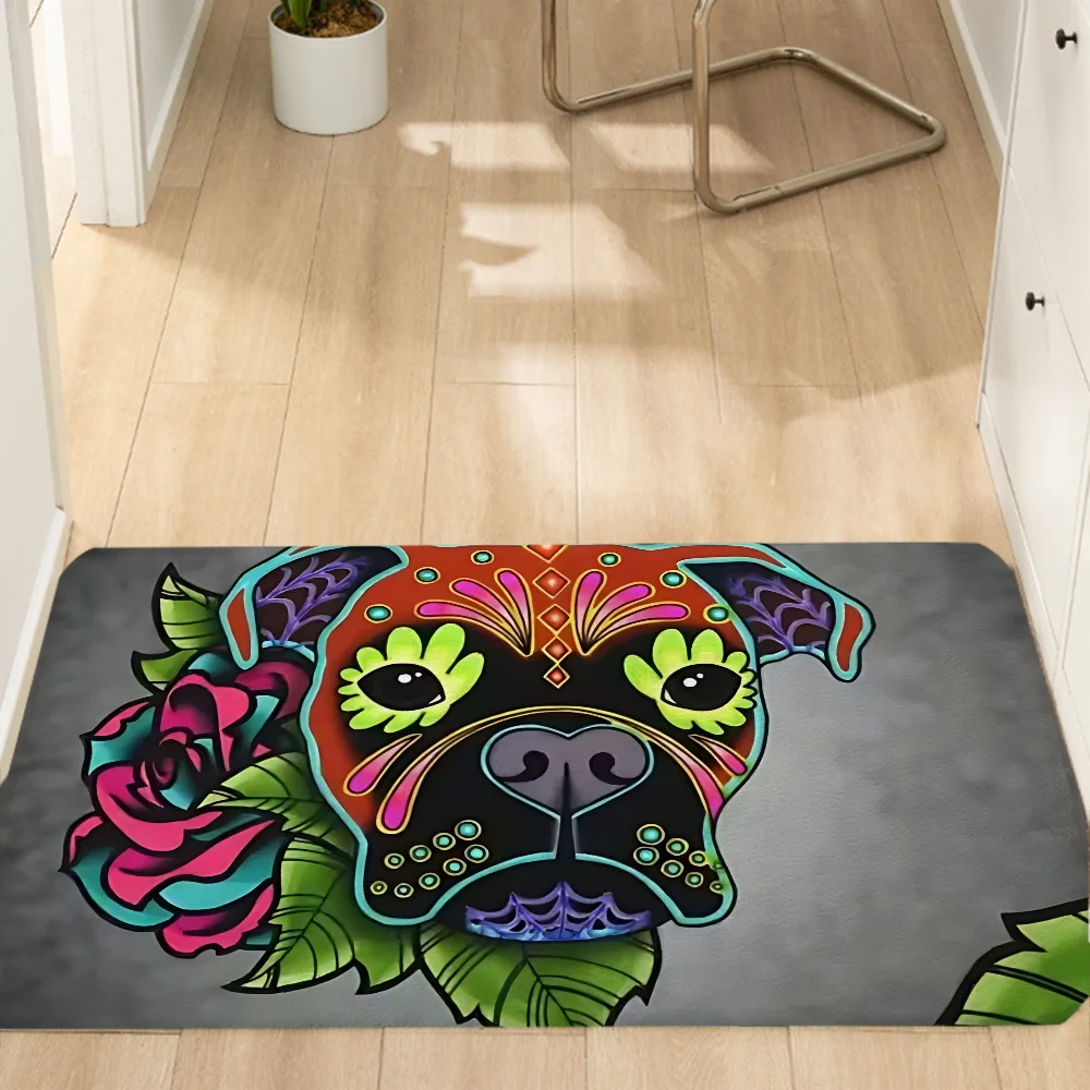 Tag der Toten Boxer Teppich Wohnzimmer Hause Fuß Matte Fußmatte für Küche Lounge Teppich Bad Eingang Tür Dekorieren Artikel Teppiche Image
