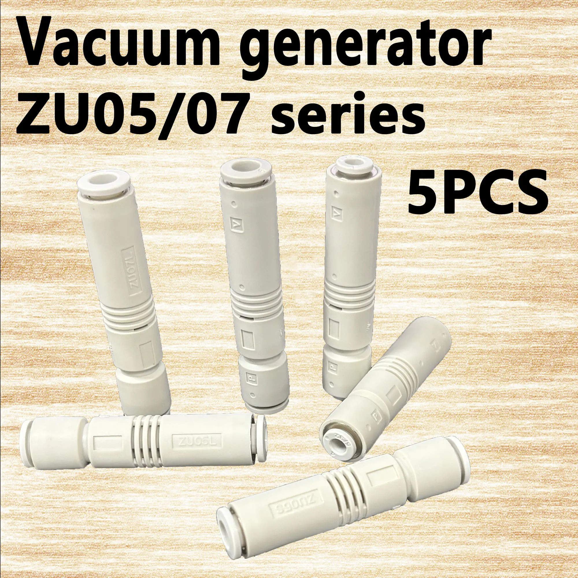 5 Stück Spannfutter gerader Typ ZU05S ZU07S ZU05L ZU07L ZU07S-04 Pneumatischer ZU-Rohr-Vakuumgenerator Unterdruck-Vakuumgenerator Image