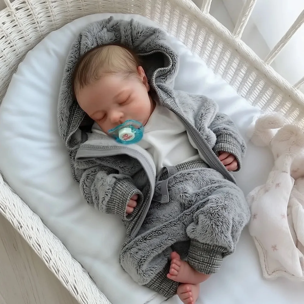 17 Zoll Levi Twins Reborn Baby Doll Vollvinylkörper waschbar Junge oder Mädchen 3D bemalte Haut sichtbare Adern Neugeborene Puppenspielzeugfigur