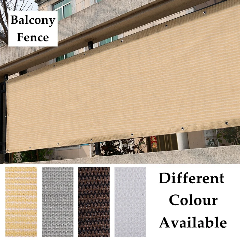 Beige HDPE Balkon Privatsphäre Net Zaun Abschirmung Anti-Uv Wind Schutz Wohnung Balkon Terrasse Shelter Privatsphäre Net Image