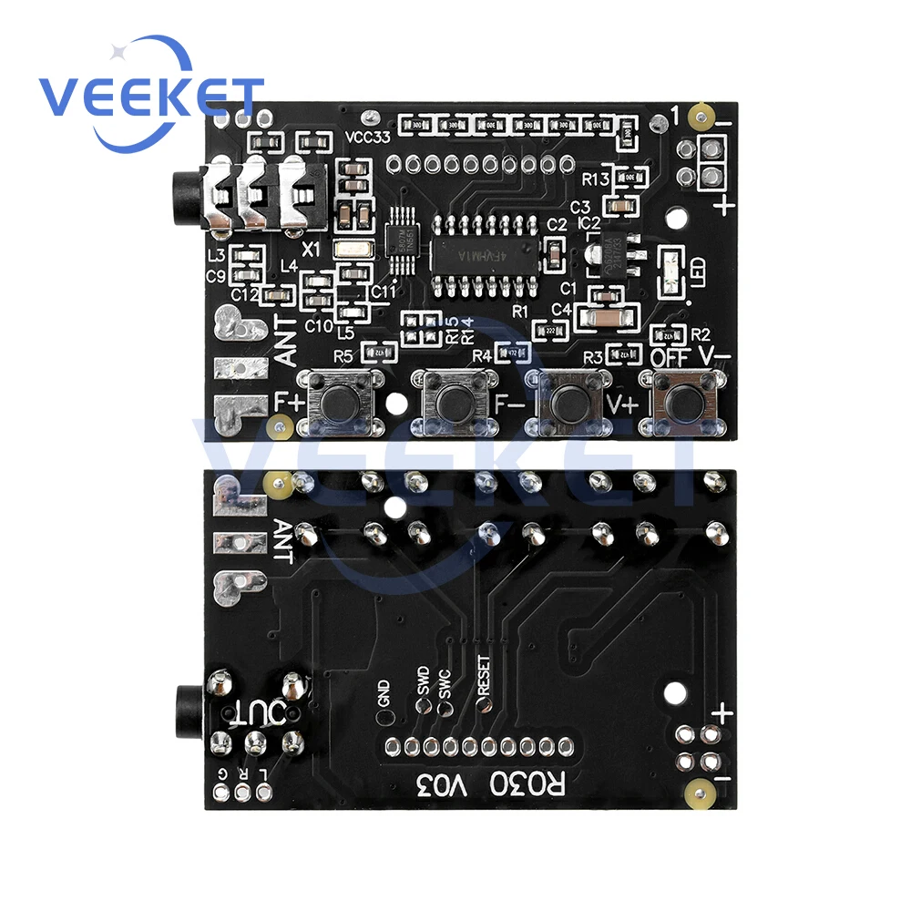 76,0 MHz-108,0 MHz Stereo-FM-Empfängerschaltung Radiomodul DC 3–12 V FM-Empfängerplatine Image
