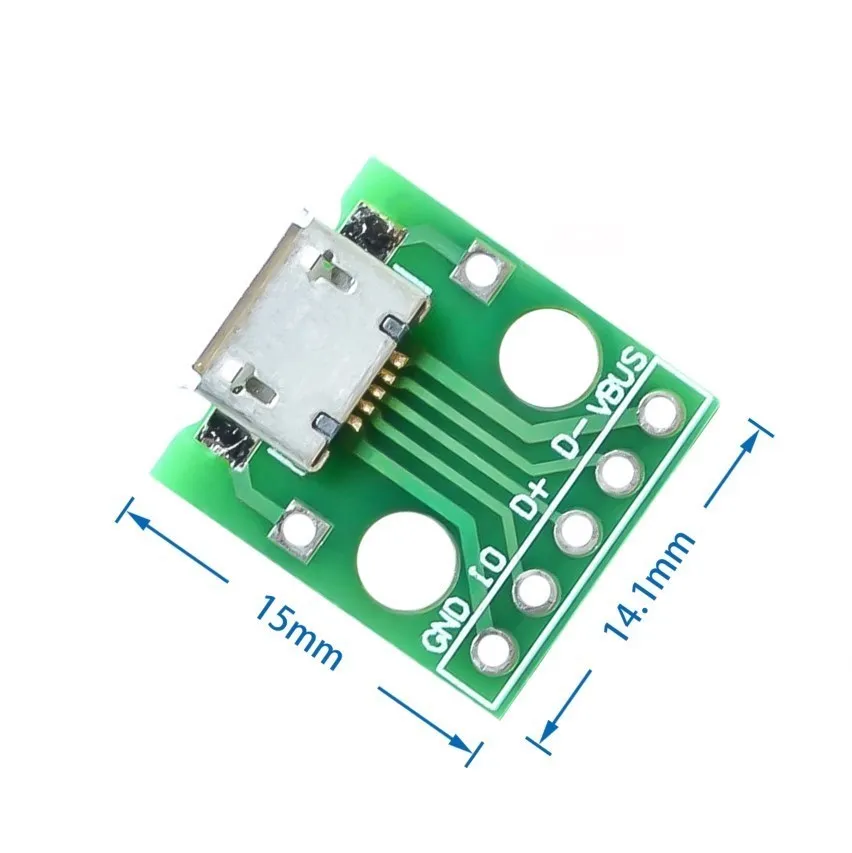 10 Stück Micro-USB zum Eintauchen der Chassis-Buchse b Typ Mikrofon 5p smd zur Inline-Adapter platine gelötete Buchse Image