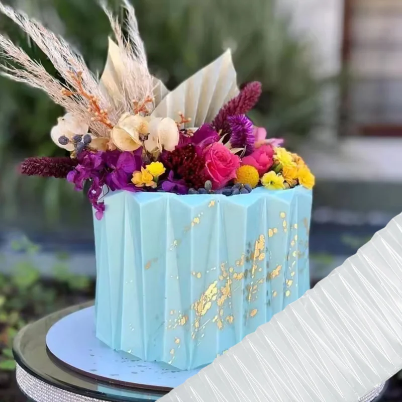 1pc 3D Origami Design Spitze Seite Kuchen Grenze Diy Schokolade Mousse Vorlage Kunststoff Kuchen Form Kuchen Dekorieren Werkzeug Backformen Image