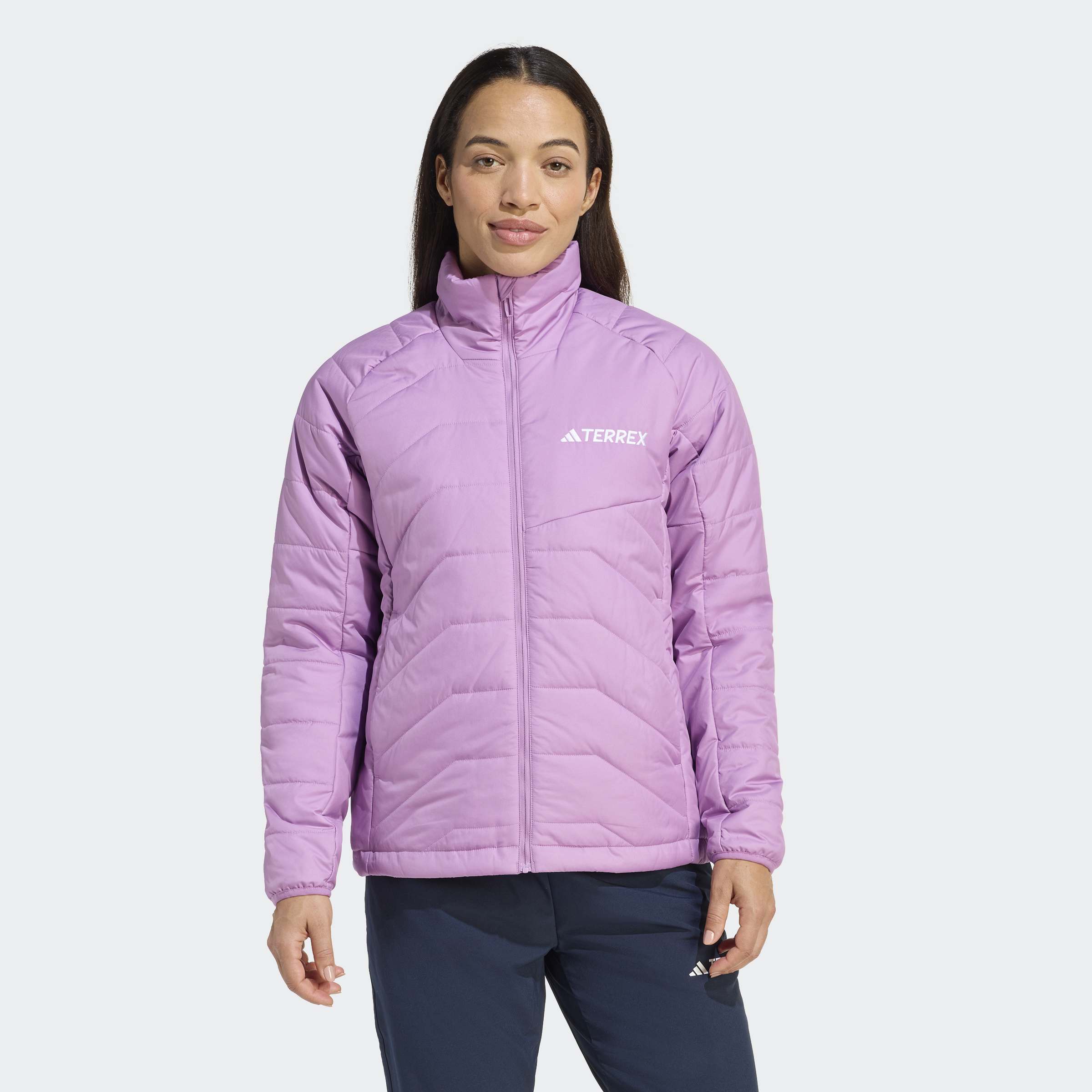 Steppjacke ADIDAS TERREX "W MT INS JKT", Damen, Gr. L, preloved lila, Obermaterial: 100% Polyester, Jacken Steppjacke